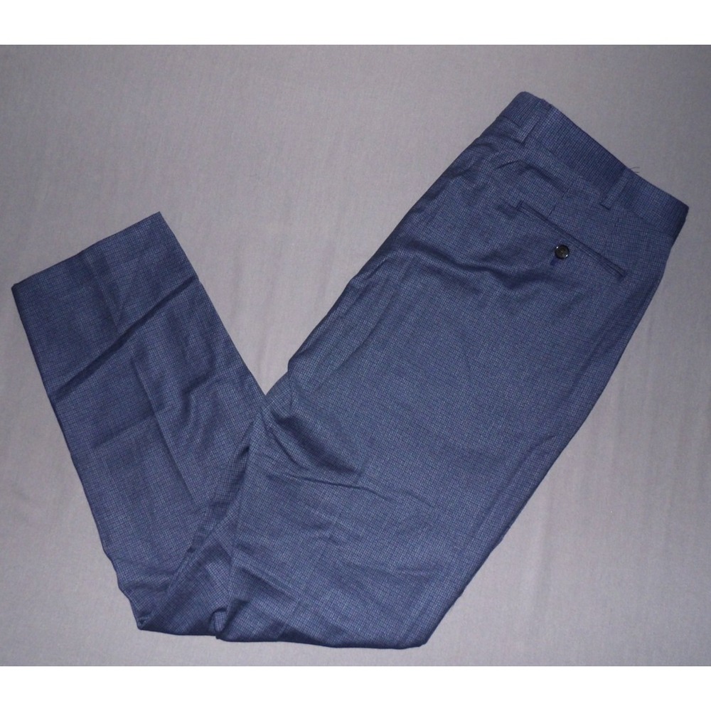 LAUREN Ralph Lauren Blue Plaid Straight Leg Stretch Dress Pants Men's 38 X 32